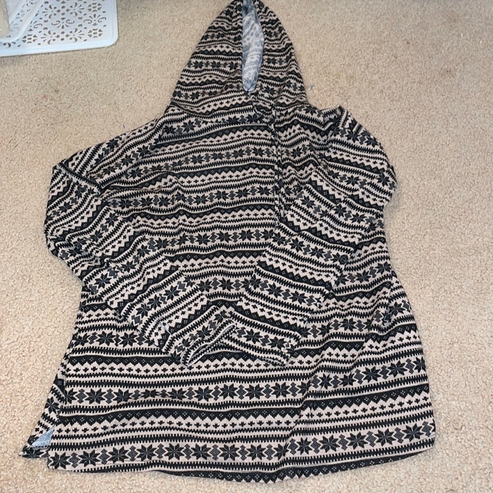 Cream and black hoodie